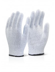 White Bleached Mixed Fibre Gloves - Case of 240 Gloves